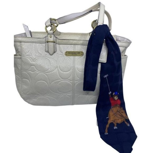 coach w w detachable specialty tie accent cream sh - Picture 1 of 12